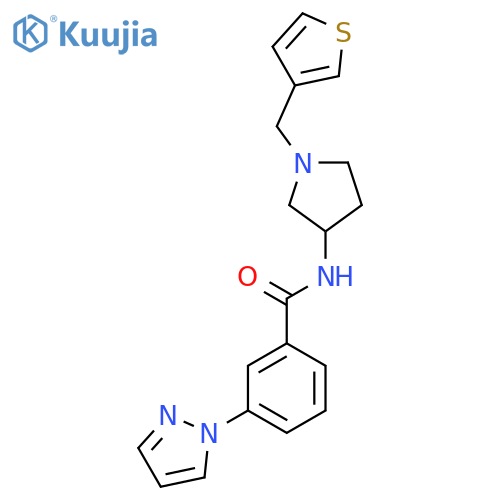 3-(1H-pyrazol-1-yl)-N-{1-(thiophen-3-yl)methylpyrrolidin-3-yl}benzamide structure