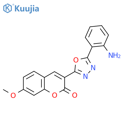 3-[5-(2-aminophenyl)-1,3,4-oxadiazol-2-yl]-7-methoxy-2H-chromen-2-one structure