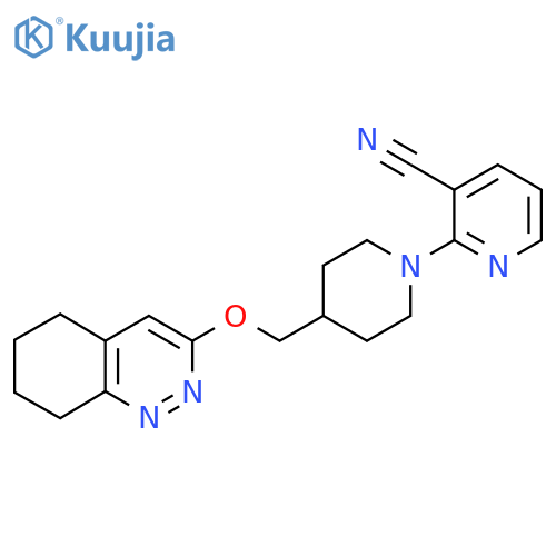 2-{4-(5,6,7,8-tetrahydrocinnolin-3-yloxy)methylpiperidin-1-yl}pyridine-3-carbonitrile structure