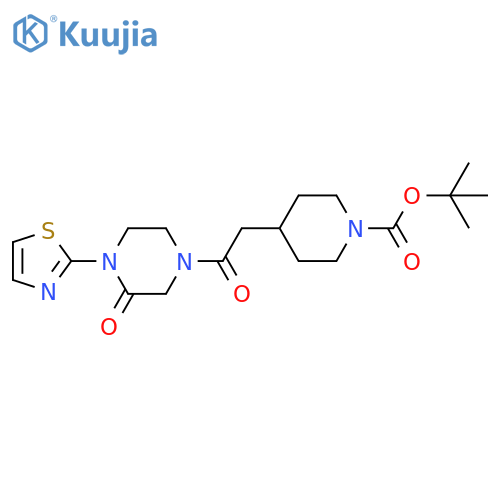tert-butyl 4-{2-oxo-2-3-oxo-4-(1,3-thiazol-2-yl)piperazin-1-ylethyl}piperidine-1-carboxylate structure