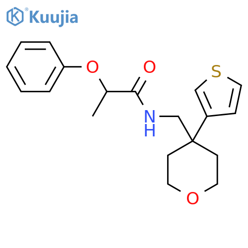 2-phenoxy-N-{4-(thiophen-3-yl)oxan-4-ylmethyl}propanamide structure