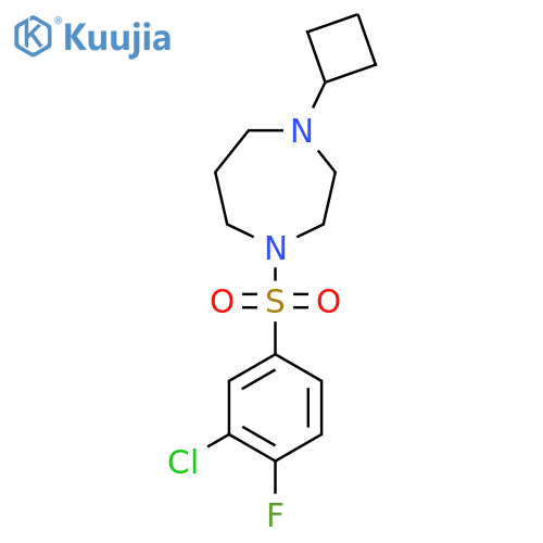 1-(3-chloro-4-fluorobenzenesulfonyl)-4-cyclobutyl-1,4-diazepane structure