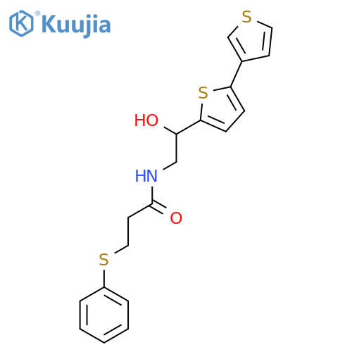 N-(2-{[2,3'-bithiophene]-5-yl}-2-hydroxyethyl)-3-(phenylsulfanyl)propanamide structure