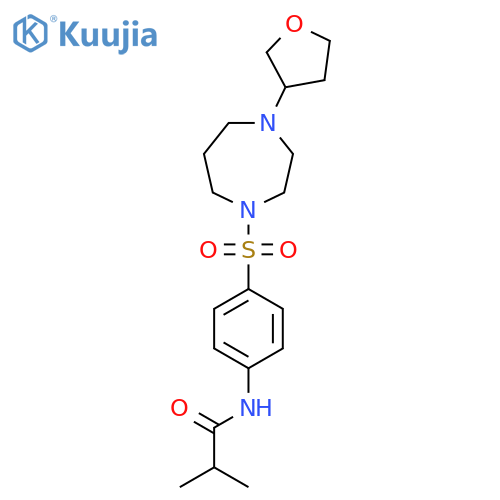 2-methyl-N-(4-{4-(oxolan-3-yl)-1,4-diazepan-1-ylsulfonyl}phenyl)propanamide structure