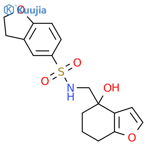 N-(4-hydroxy-4,5,6,7-tetrahydro-1-benzofuran-4-yl)methyl-2,3-dihydro-1-benzofuran-5-sulfonamide structure
