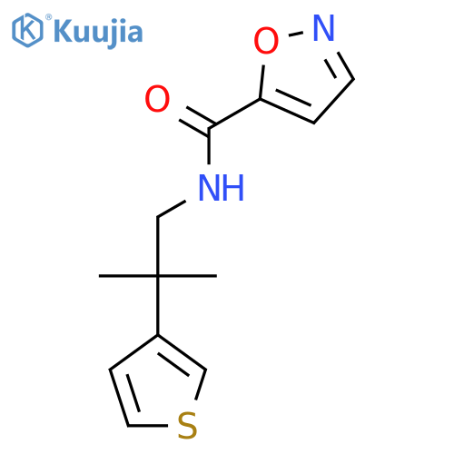 N-2-methyl-2-(thiophen-3-yl)propyl-1,2-oxazole-5-carboxamide structure