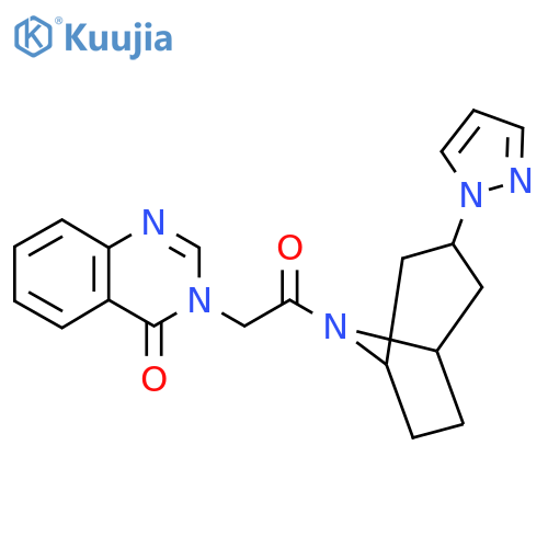 3-{2-oxo-2-3-(1H-pyrazol-1-yl)-8-azabicyclo3.2.1octan-8-ylethyl}-3,4-dihydroquinazolin-4-one structure