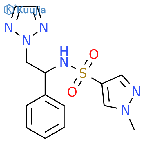 1-methyl-N-1-phenyl-2-(2H-1,2,3-triazol-2-yl)ethyl-1H-pyrazole-4-sulfonamide structure