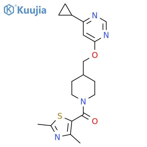 4-cyclopropyl-6-{1-(2,4-dimethyl-1,3-thiazole-5-carbonyl)piperidin-4-ylmethoxy}pyrimidine structure