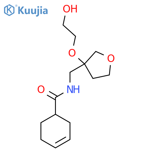 N-{3-(2-hydroxyethoxy)oxolan-3-ylmethyl}cyclohex-3-ene-1-carboxamide structure