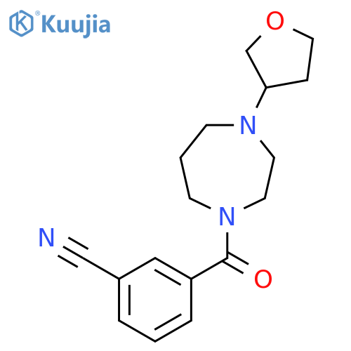 3-[4-(oxolan-3-yl)-1,4-diazepane-1-carbonyl]benzonitrile structure