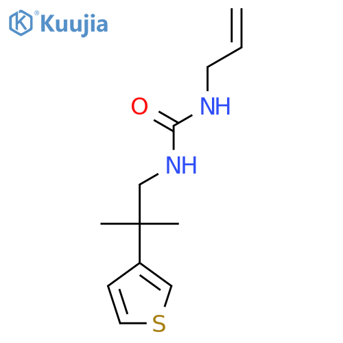 1-2-methyl-2-(thiophen-3-yl)propyl-3-(prop-2-en-1-yl)urea structure