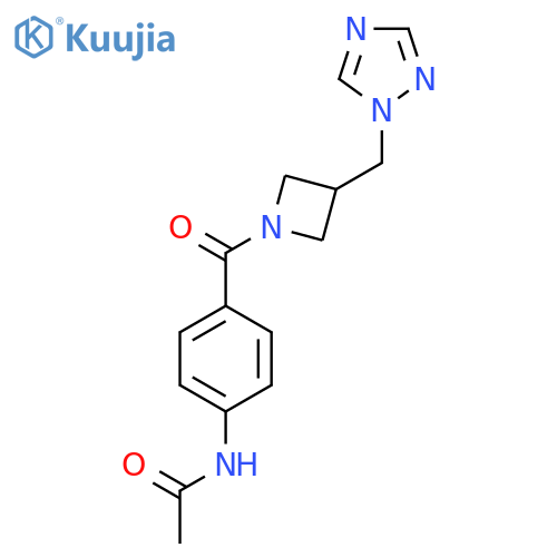 N-(4-{3-(1H-1,2,4-triazol-1-yl)methylazetidine-1-carbonyl}phenyl)acetamide structure