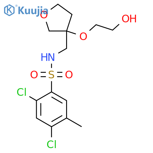 2,4-dichloro-N-{3-(2-hydroxyethoxy)oxolan-3-ylmethyl}-5-methylbenzene-1-sulfonamide structure