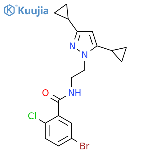5-bromo-2-chloro-N-[2-(3,5-dicyclopropyl-1H-pyrazol-1-yl)ethyl]benzamide structure