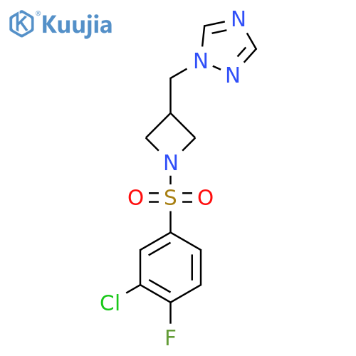 1-{1-(3-chloro-4-fluorobenzenesulfonyl)azetidin-3-ylmethyl}-1H-1,2,4-triazole structure