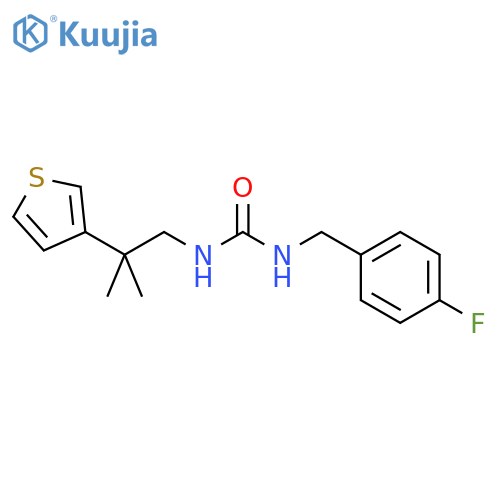 1-(4-fluorophenyl)methyl-3-2-methyl-2-(thiophen-3-yl)propylurea structure