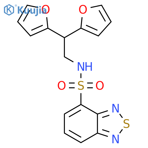 N-[2,2-bis(furan-2-yl)ethyl]-2,1,3-benzothiadiazole-4-sulfonamide structure