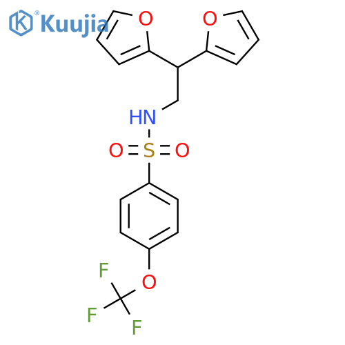 N-[2,2-bis(furan-2-yl)ethyl]-4-(trifluoromethoxy)benzene-1-sulfonamide structure