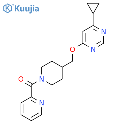 4-cyclopropyl-6-{1-(pyridine-2-carbonyl)piperidin-4-ylmethoxy}pyrimidine structure