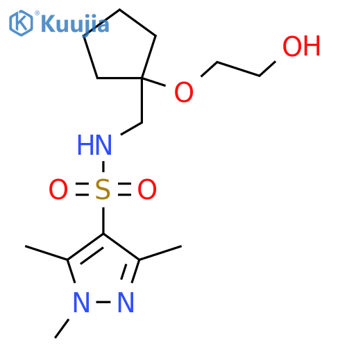N-{1-(2-hydroxyethoxy)cyclopentylmethyl}-1,3,5-trimethyl-1H-pyrazole-4-sulfonamide structure
