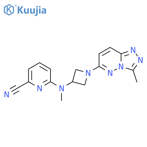 6-methyl(1-{3-methyl-1,2,4triazolo4,3-bpyridazin-6-yl}azetidin-3-yl)aminopyridine-2-carbonitrile structure