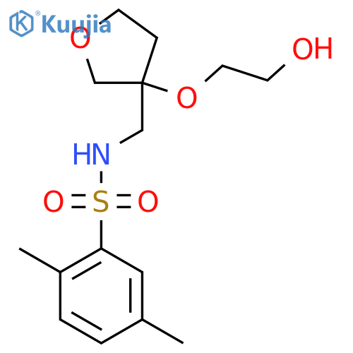 N-{3-(2-hydroxyethoxy)oxolan-3-ylmethyl}-2,5-dimethylbenzene-1-sulfonamide structure