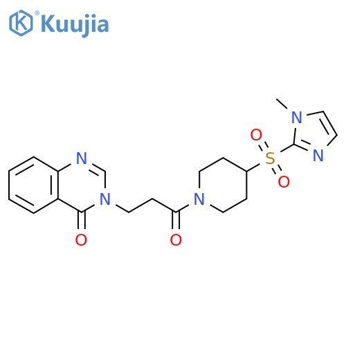 3-(3-(4-((1-methyl-1H-imidazol-2-yl)sulfonyl)piperidin-1-yl)-3-oxopropyl)quinazolin-4(3H)-one structure