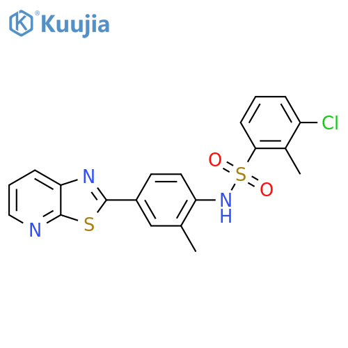 3-chloro-2-methyl-N-(2-methyl-4-{1,3thiazolo5,4-bpyridin-2-yl}phenyl)benzene-1-sulfonamide structure