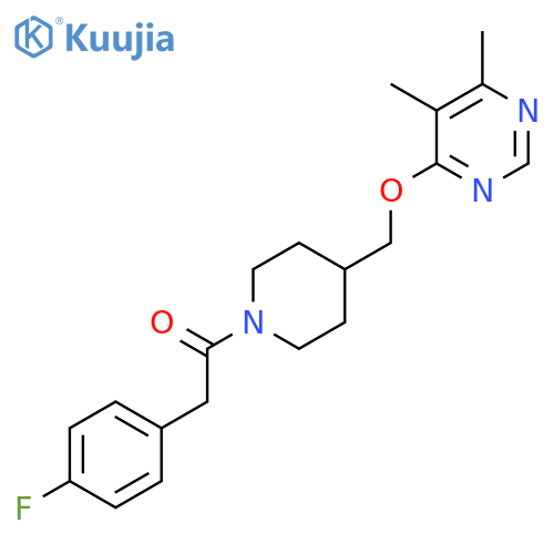 1-(4-{(5,6-dimethylpyrimidin-4-yl)oxymethyl}piperidin-1-yl)-2-(4-fluorophenyl)ethan-1-one structure