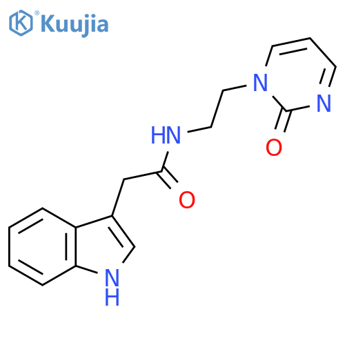 2-(1H-indol-3-yl)-N-2-(2-oxo-1,2-dihydropyrimidin-1-yl)ethylacetamide structure