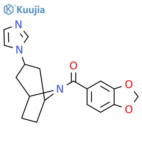 8-(2H-1,3-benzodioxole-5-carbonyl)-3-(1H-imidazol-1-yl)-8-azabicyclo3.2.1octane structure
