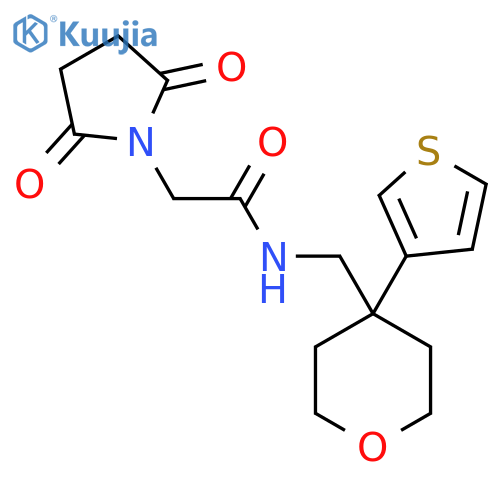 2-(2,5-dioxopyrrolidin-1-yl)-N-{4-(thiophen-3-yl)oxan-4-ylmethyl}acetamide structure