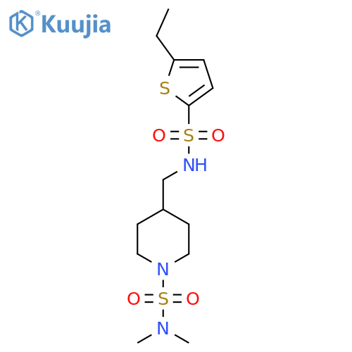 4-(5-ethylthiophene-2-sulfonamido)methyl-N,N-dimethylpiperidine-1-sulfonamide structure