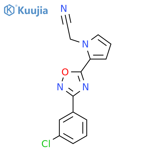 2-{2-3-(3-chlorophenyl)-1,2,4-oxadiazol-5-yl-1H-pyrrol-1-yl}acetonitrile structure