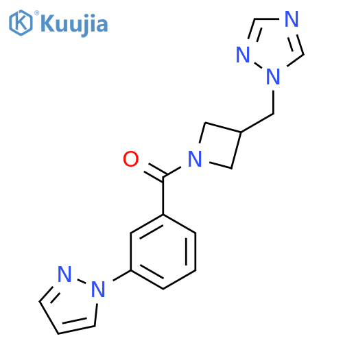 1-({1-3-(1H-pyrazol-1-yl)benzoylazetidin-3-yl}methyl)-1H-1,2,4-triazole structure