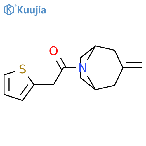1-{3-methylidene-8-azabicyclo3.2.1octan-8-yl}-2-(thiophen-2-yl)ethan-1-one structure