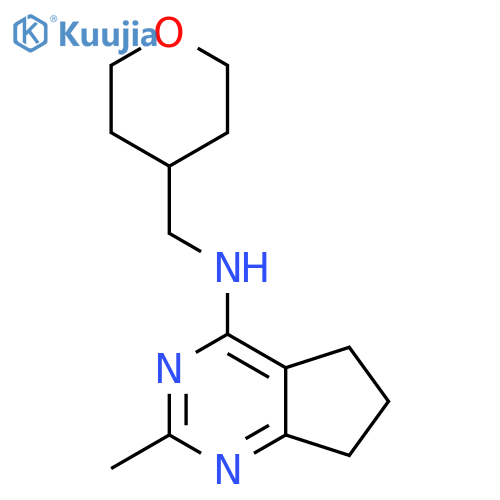2-methyl-N-(oxan-4-yl)methyl-5H,6H,7H-cyclopentadpyrimidin-4-amine structure