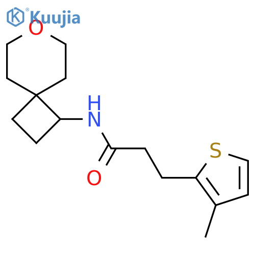 3-(3-methylthiophen-2-yl)-N-{7-oxaspiro3.5nonan-1-yl}propanamide structure