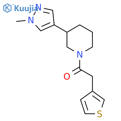 1-3-(1-methyl-1H-pyrazol-4-yl)piperidin-1-yl-2-(thiophen-3-yl)ethan-1-one structure