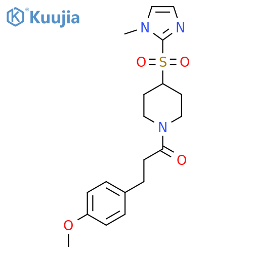 3-(4-methoxyphenyl)-1-{4-[(1-methyl-1H-imidazol-2-yl)sulfonyl]piperidin-1-yl}propan-1-one structure
