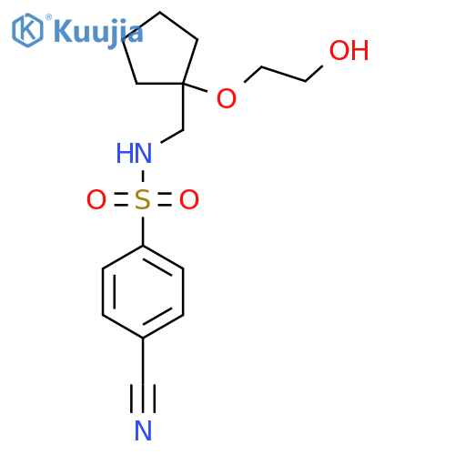 4-cyano-N-{1-(2-hydroxyethoxy)cyclopentylmethyl}benzene-1-sulfonamide structure