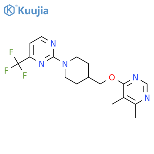 2-(4-{(5,6-dimethylpyrimidin-4-yl)oxymethyl}piperidin-1-yl)-4-(trifluoromethyl)pyrimidine structure