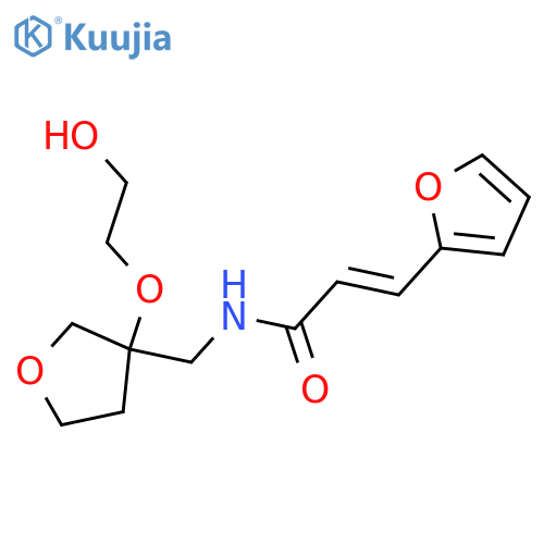 (2E)-3-(furan-2-yl)-N-{3-(2-hydroxyethoxy)oxolan-3-ylmethyl}prop-2-enamide structure
