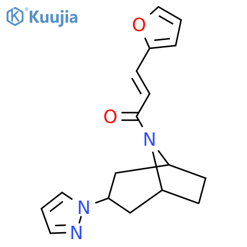 (2E)-3-(furan-2-yl)-1-3-(1H-pyrazol-1-yl)-8-azabicyclo3.2.1octan-8-ylprop-2-en-1-one structure