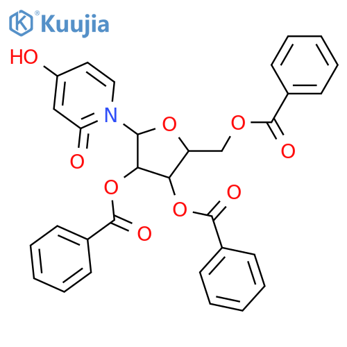 4-Hydroxy-1-(2,3,5-tri-O-benzoyl-β-D-ribofuranosyl)-2(1H)-pyridinone structure