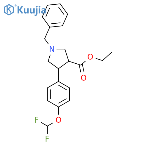 Ethyl 1-benzyl-4-[4-(difluoromethoxy)phenyl]pyrrolidine-3-carboxylate structure
