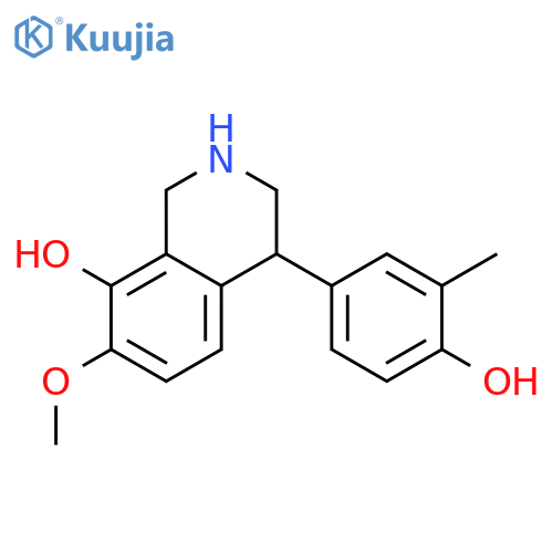 8-Isoquinolinol,1,2,3,4-tetrahydro-4-(4-hydroxy-3-methylphenyl)-7-methoxy-, hydrochloride (1:1) structure