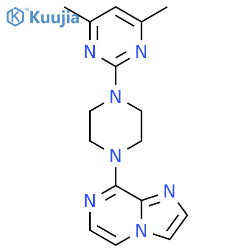 2-(4-{imidazo[1,2-a]pyrazin-8-yl}piperazin-1-yl)-4,6-dimethylpyrimidine structure