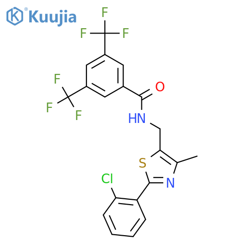 N-{[2-(2-chlorophenyl)-4-methyl-1,3-thiazol-5-yl]methyl}-3,5-bis(trifluoromethyl)benzamide structure